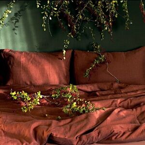 100% EUROPEAN LINEN TERRACOTTA